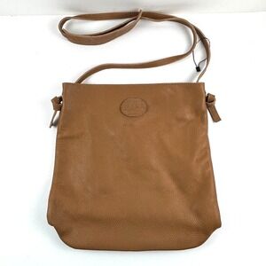 M.I.L.A. Crossbody Bag Women Tan Brown Pebbled Leather LA Made New Without Tag